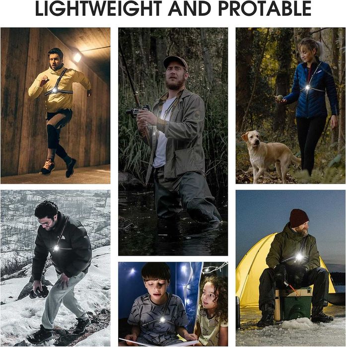 Lampă de piept HONGYEA reîncărcabilă USB, 500lm, 3 moduri, rotatitva