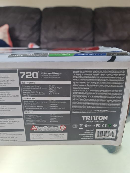 Качествени гейминг слушалки със микрофон Triton 720+ 7.1 Surround Headset