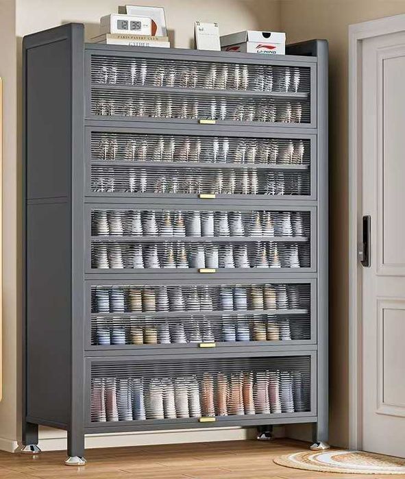 Koridor uchun oyoq kiyim javoni metall ko‘p darajali shkaf