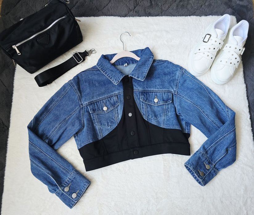 Дамско дънково яке по модел на Mugler