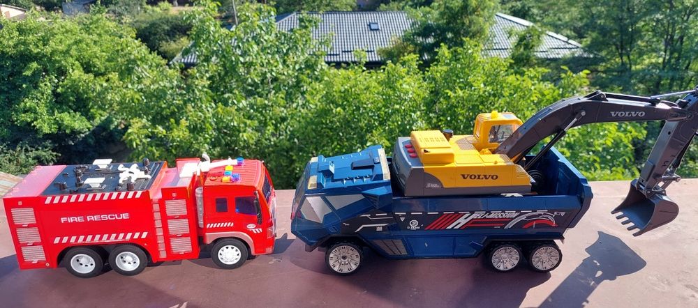 ‼️ 3 Jucarii MARI Excavator TRailer si Buldozer