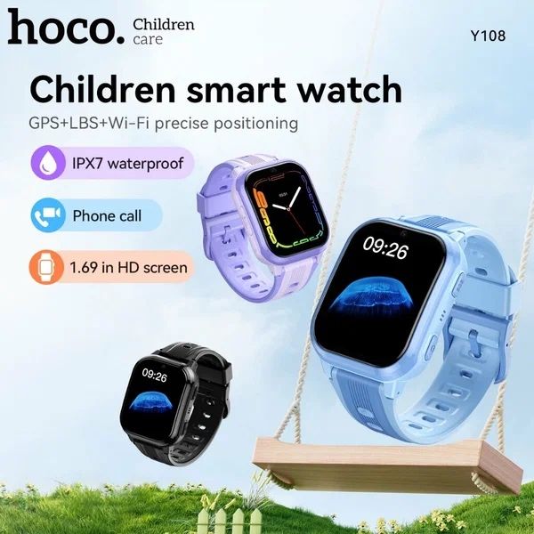 Детские умные часы HOCO Y108 4G LTE с GPS, видеозвонками