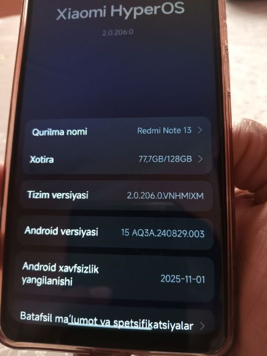 Redmi note 13 8+8/128