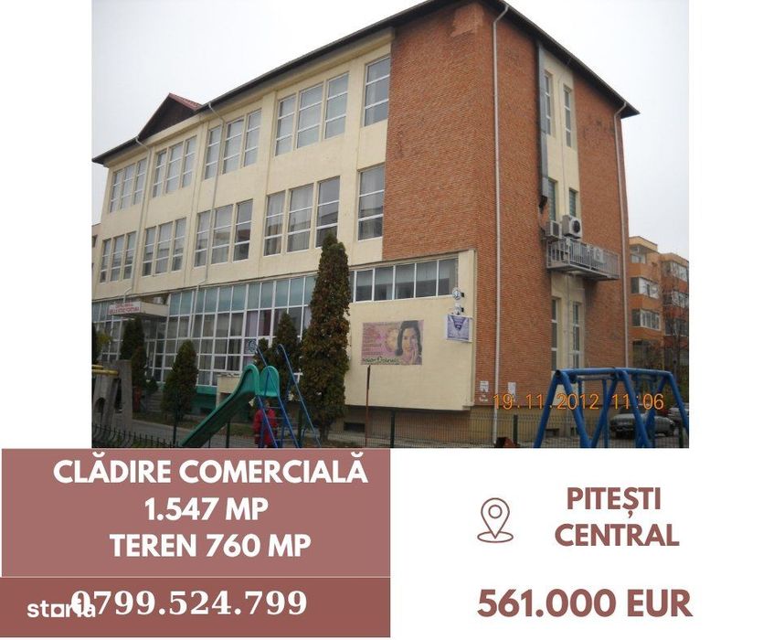 Clădire comercială Pitești - CENTRAL  1.547 mp + Teren 760 mp