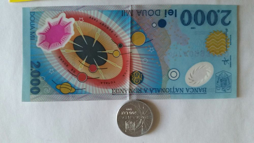 Bacnota si moneda cu eclipsa totala de soare