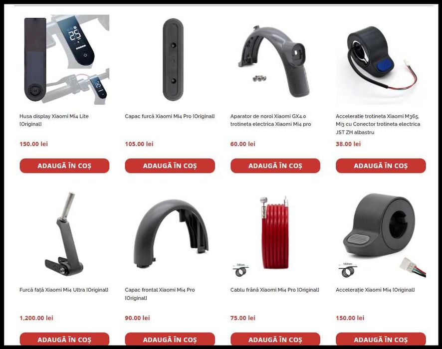 Piese trotinete electrice si service Xiaomi M365, Pro, 1S, Mi3, Mi4