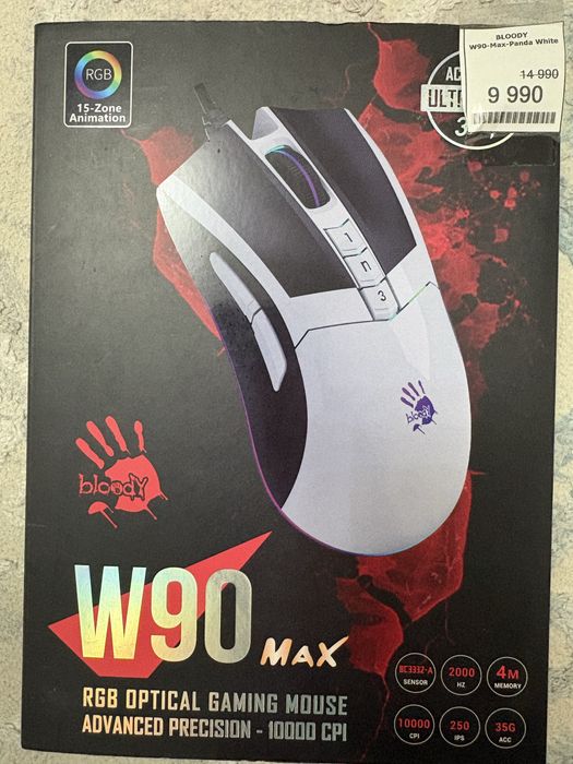 Мышь A4Tech Bloody W90 Max белый