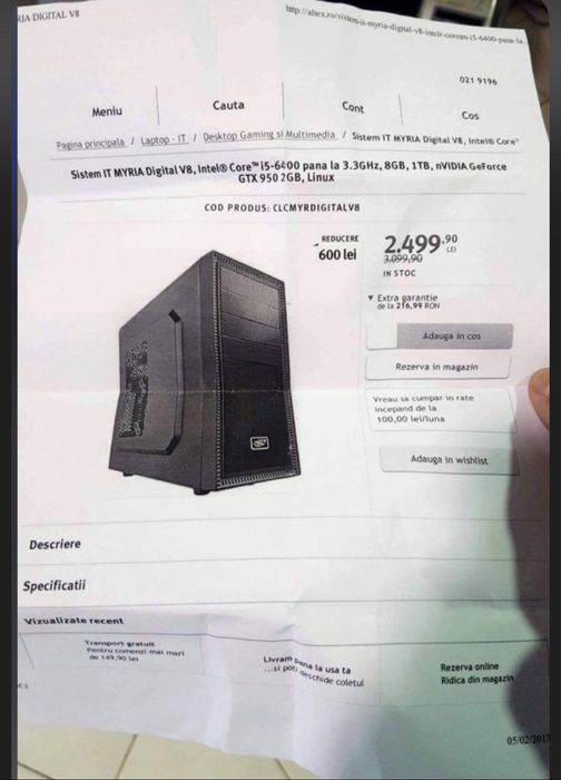 Vand unitate Pc Asus