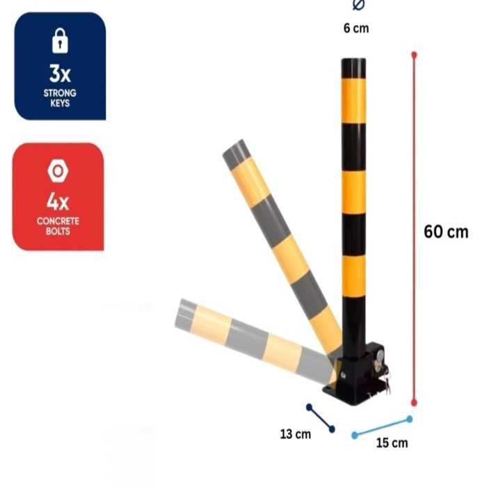 Сгъваемo колче за парко място Automat-С ключалка, Стомана, 60см