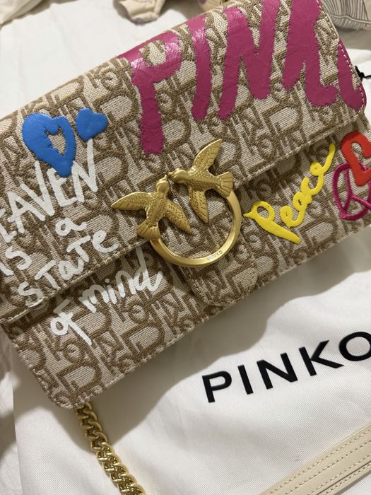 Кожена чанта Pinko Borsetta Love Classic Icon