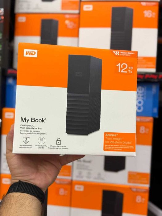 12 Tb WD My Book — внешний настольный жесткий диск.