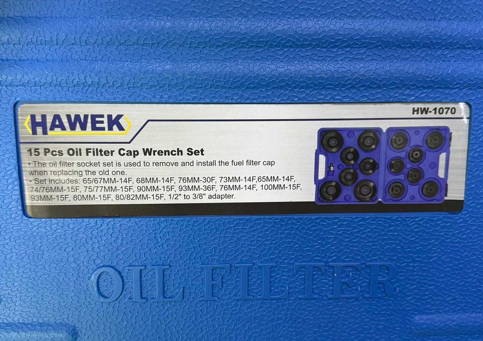 Комплект чашки за маслени филтри 15 части , HAWEK