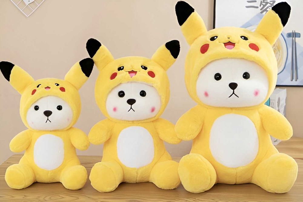 Мягкая игрушка Стич Кошка и Пикачу в Копюшоне