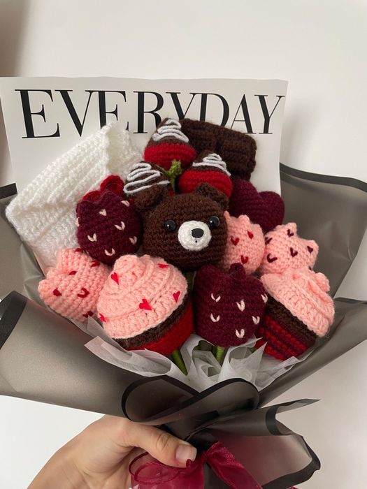 Buchet crosetat Valentines day