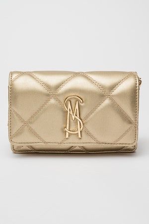 Оригинална дамска чанта Steve Madden - Златна металик с матлас