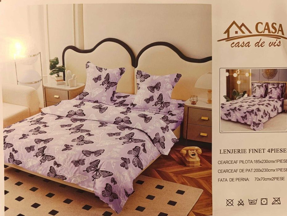 Nou Set 5 lenjerii bumbac finet 4 piese