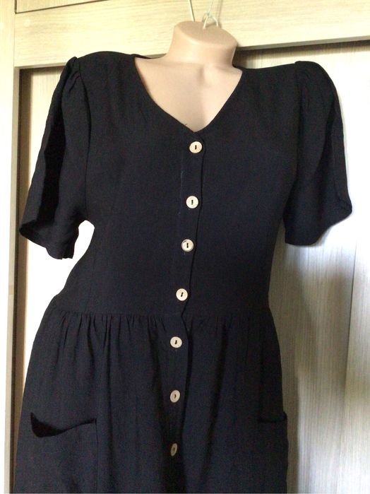 Платье чёрное. Лён.