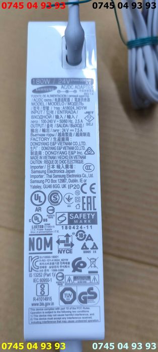 alimentator incarcator samsung 180W 24v 7.5A A18024 NDYW nou cu proba