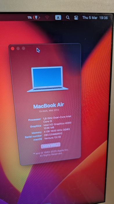 MacBook Air 2012 defect