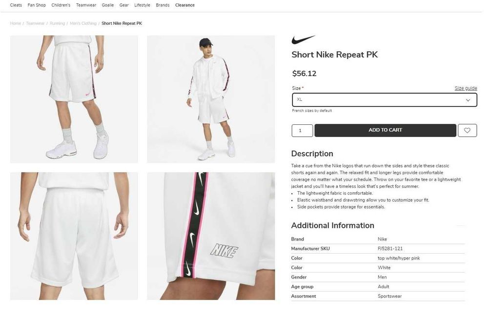 Pantaloni scurti Nike Repeat White Pink