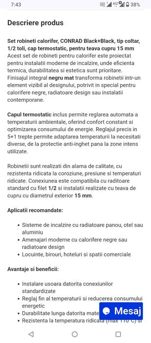 Set Robineți calorifer