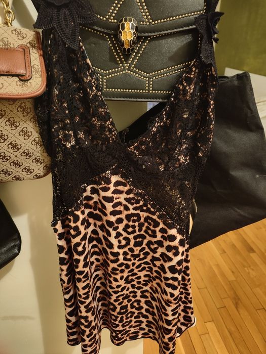 Rochie scurta animal print/furou