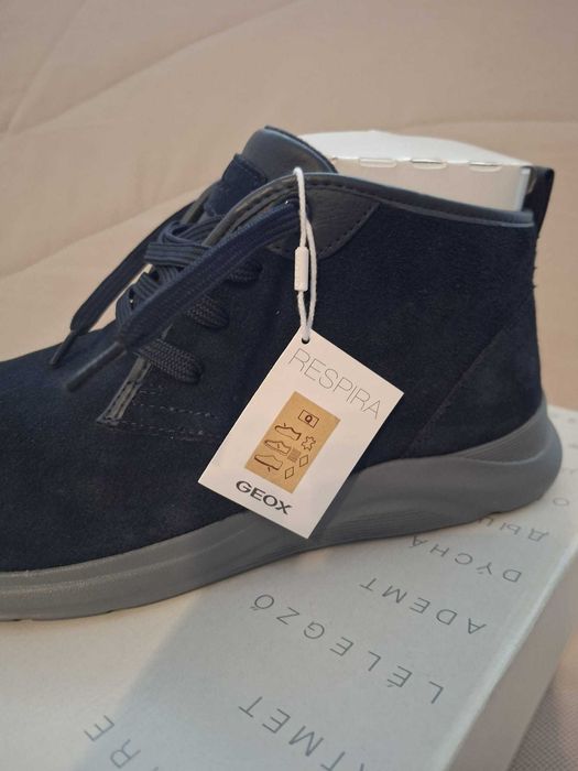 Ghete barbati Geox Albastru, piele naturala, noi-noute, nepurtate
