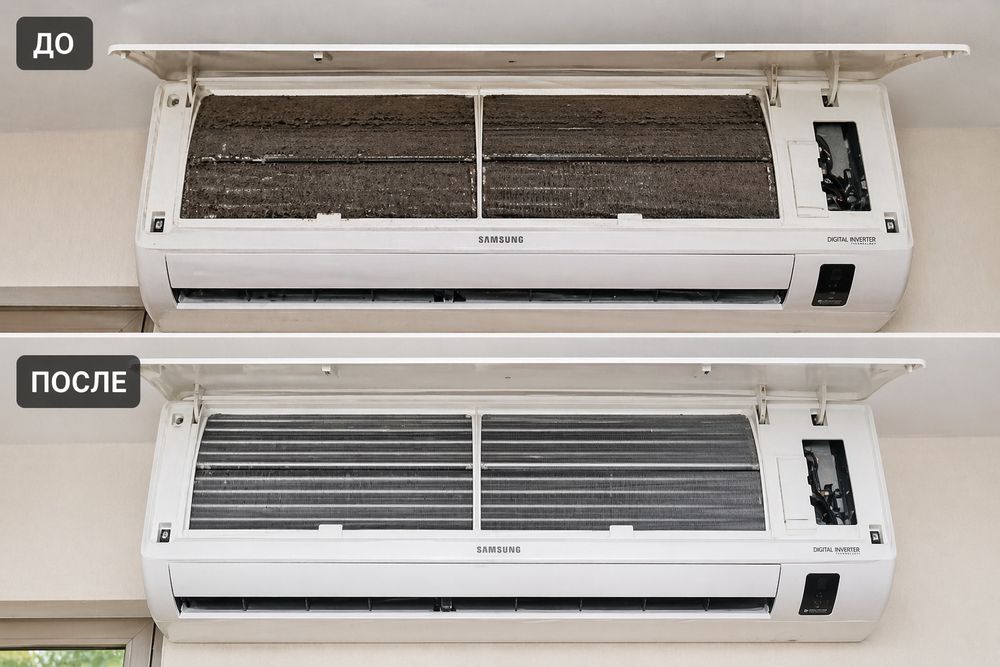 Чистка, мойка, обслуживание кондиционера