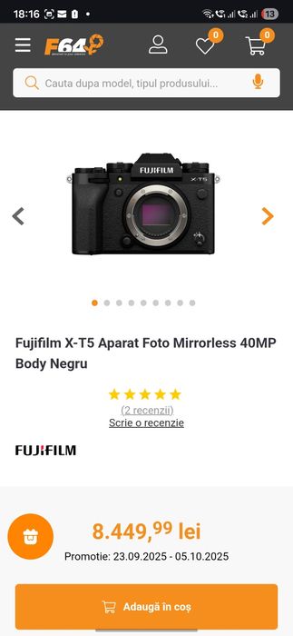 Body aparat Fujifilm XT5 garantie aproape nou