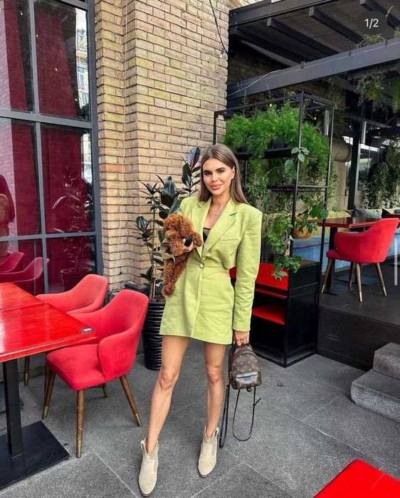 Дамски каубойски ботуши от естествена велур, размер 39