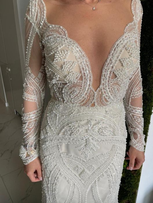 Rochie mireasa cu perlute / margele