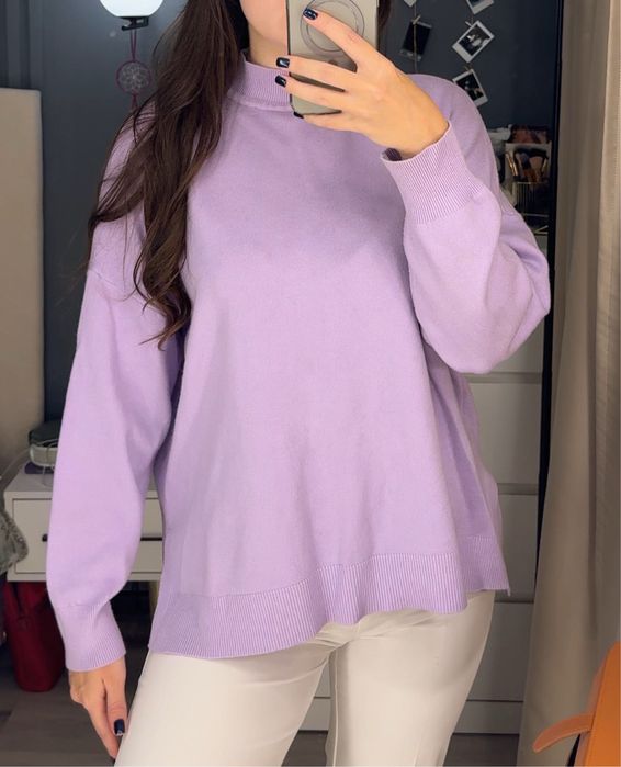 Лавандовый джемпер свободного кроя