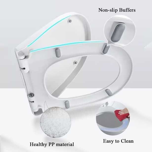 Capac toaleta cu inchidere lenta, alb, Vivo WTS-113