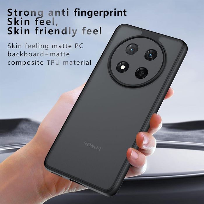 Цветен кейс rock за honor magic8 pro - черен с червени бутони