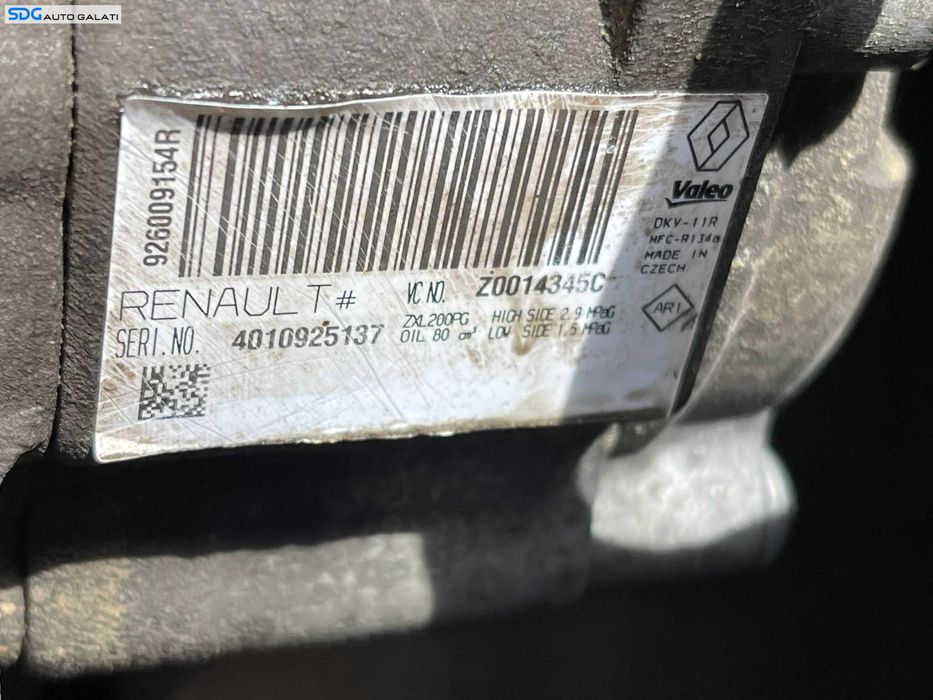 Compresor AC Aer Conditionat Clima Dacia Duster 1.5 DCI 2010 - 2018 Cod Z0014345C 926009154R 926009154 [C4671]