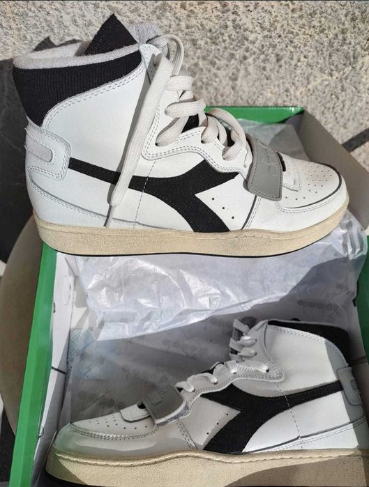 Adidași Diadora Mi Basket Used High - Noi/Nepurtaț + Cutie - Mărimea 42 (Piele Naturală)