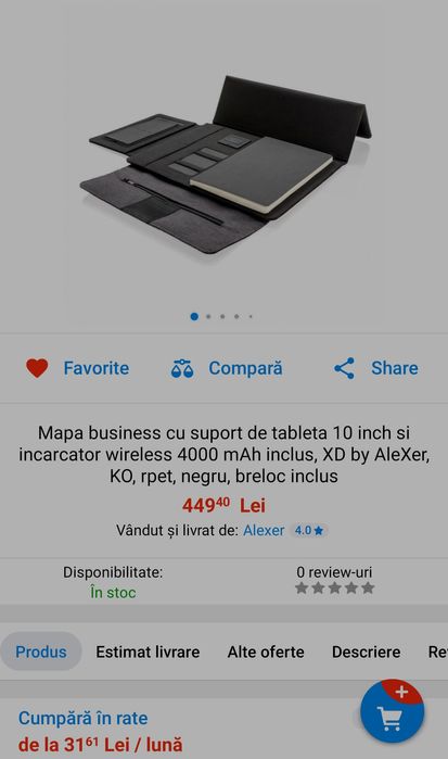 Mapa business table cu incarcator wireless