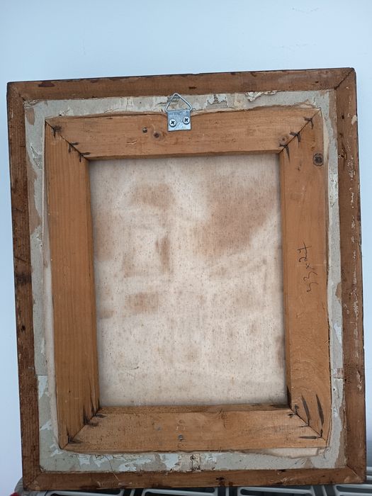 Tablou Autentic Peisaj Oraș European Pictat Și Semnat Rama Lemn