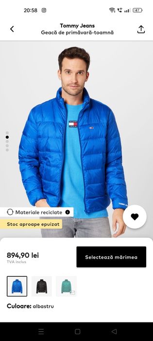 Geaca subțire originala Tommy Jeans