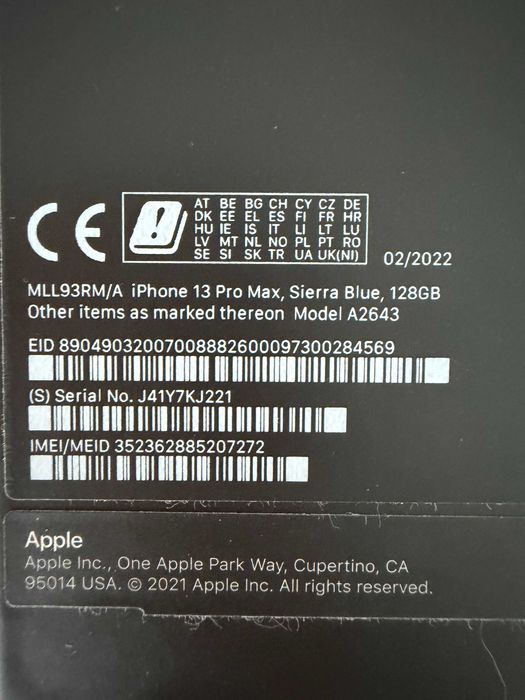 iPhone 13 Pro Max, Albastru, 128GB