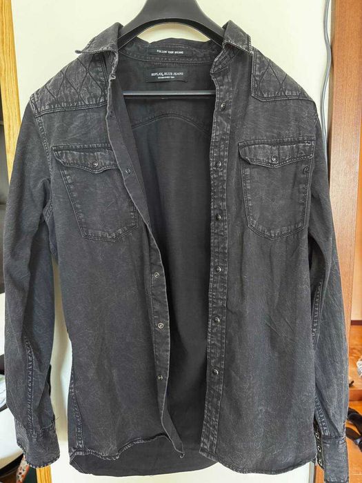 Оригинална REPLAY черна дънкова риза с дълги ръкави / overshirt / M размер