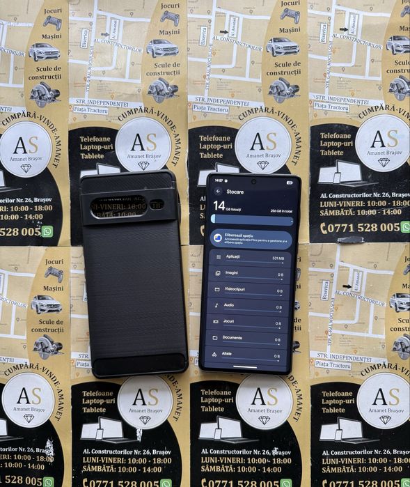 Google Pixel 7 Pro 5G 256Gb 12Gb Ram Black Spate fisurat