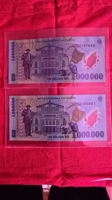 Bancnote 1000000 lei un milion de lei