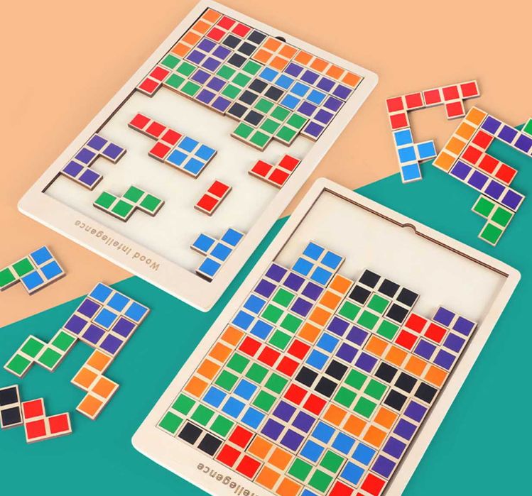 PIXEL - Голям Дървен Тетрис с лазерна изработка / TETRIS BLOCKS