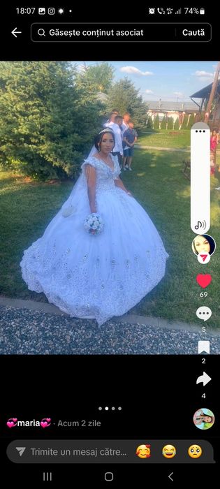 Rochie mireasa de vânzare stare perfecta stil prințesă