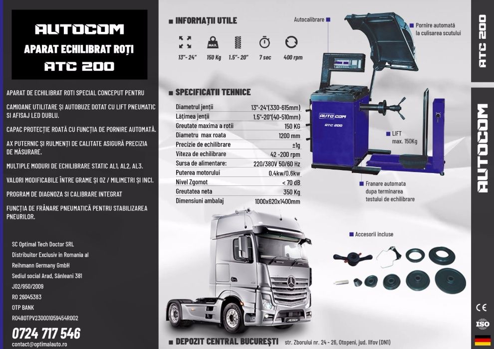 Aparat echilibrat roti turisme si camioane Autocom ATC200