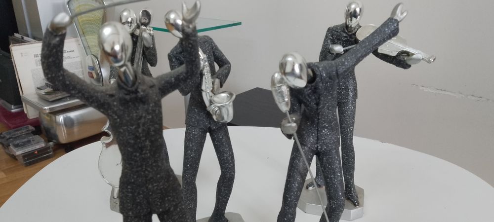 Statuete artiști jazz, muzica , orchestra.