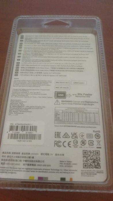 ssd диск Apacer AS340X 240GB