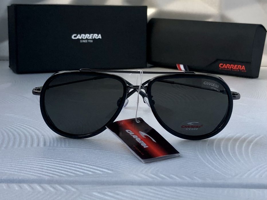 Мъжки слънчеви очила авиатор carrera 2 цвята черни мат лак
