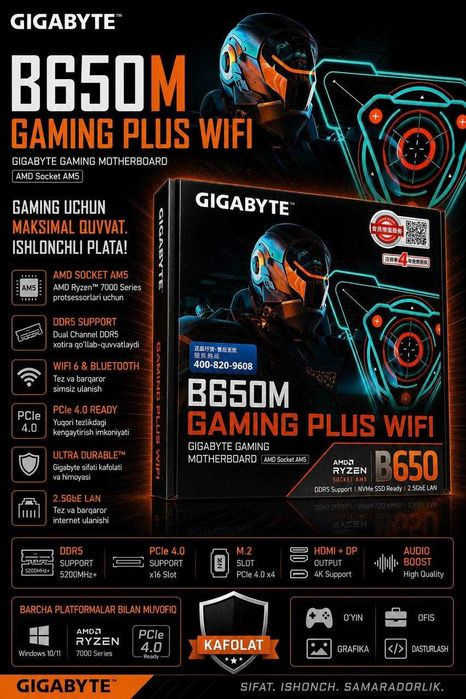 GIGABYTE brendidan OnaPlatalar OPTOM narxlarda